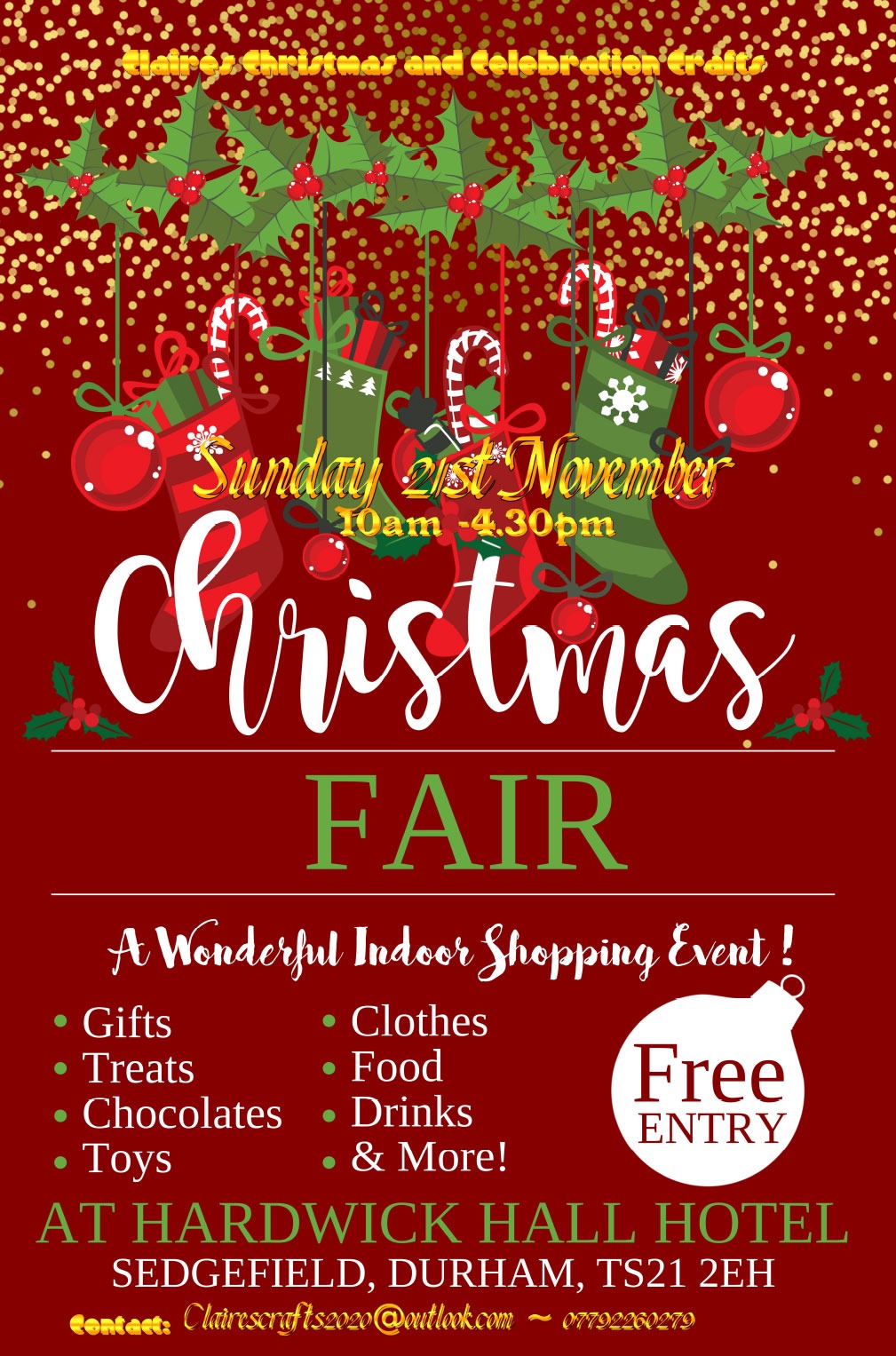 Indoor Christmas Fair Hardwick Hall Hotel